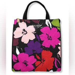 Kate Spade Floral Tote Bag - Black, Pink, Purple, Red